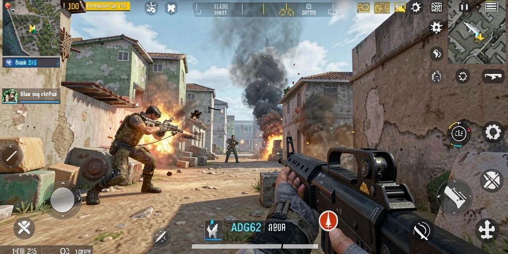 Gameplay ADG62 yang intens dan memukau dalam pertempuran FPS.
