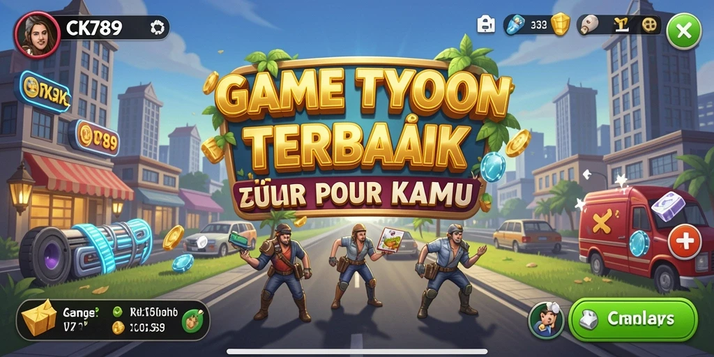 Screenshot CK789 menampilkan gameplay seru dengan elemen Tycoon yang menarik.