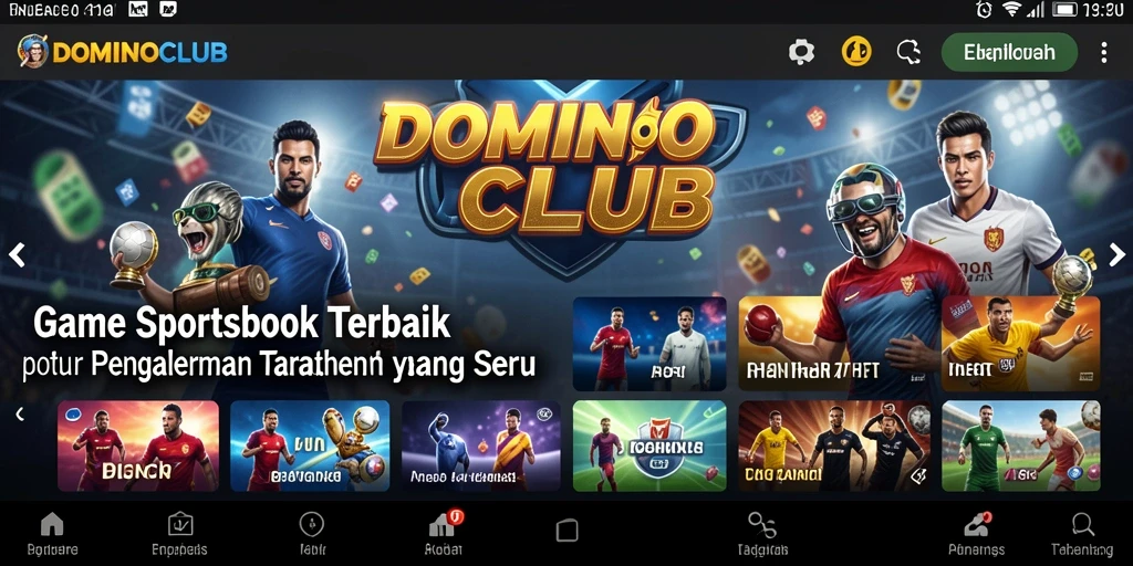 Tampilan gameplay seru dalam aplikasi Sportsbook DOMINOCLUB.