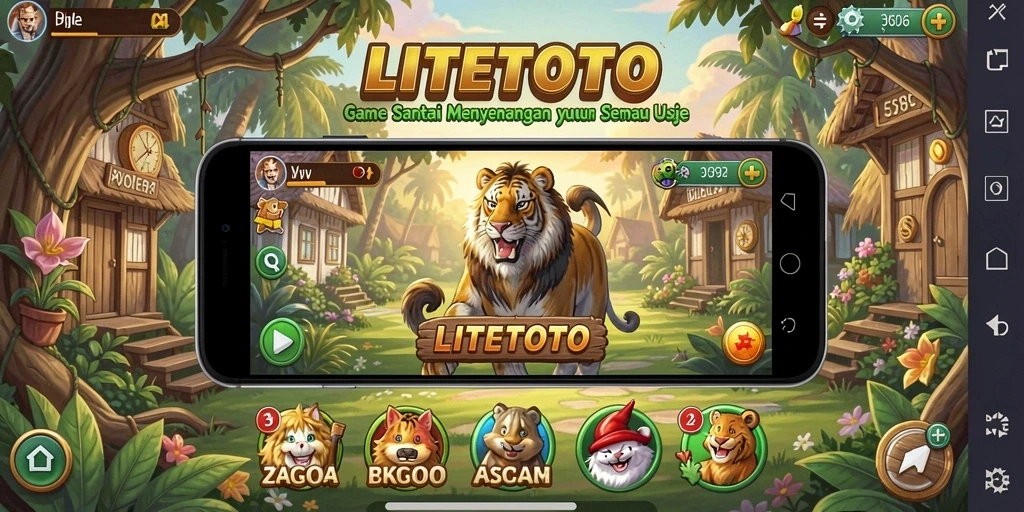 Tampilan gameplay LITETOTO yang menyenangkan dan penuh warna.