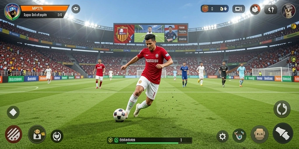 Gameplay seru sepak bola dengan grafis luar biasa dalam MPO76.