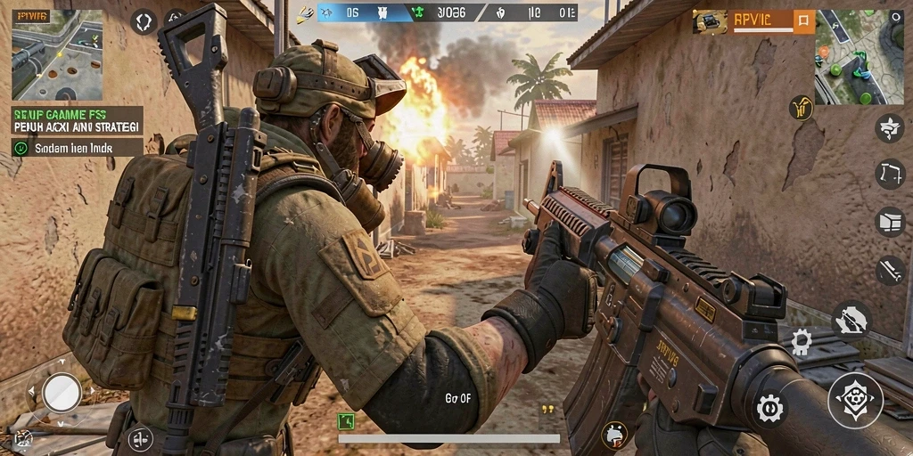Tampilan mendebarkan dari gameplay FPS RPVIP6 yang intens.