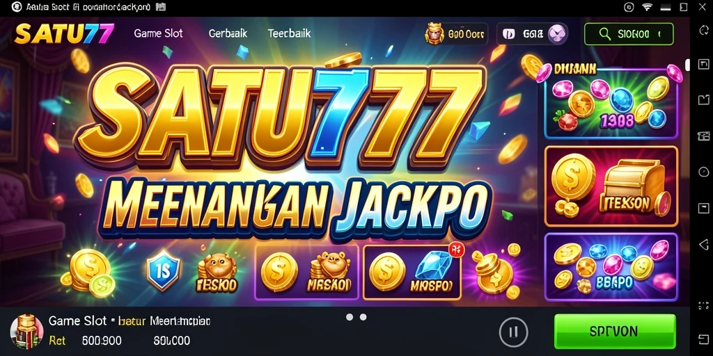 Screenshot gameplay SATU77 menampilkan berbagai simbol Slot yang mengesankan.