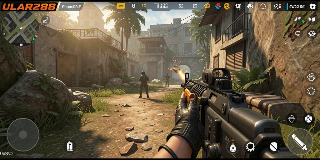 Tangkapan layar utama ULAR288 menampilkan aksi mendebarkan permainan FPS.