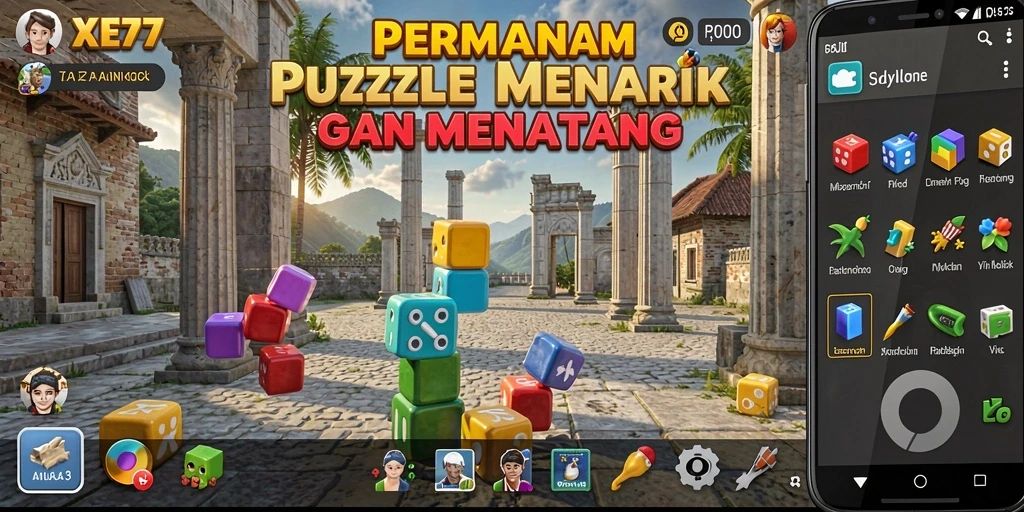 Tampilan gameplay XE77 yang penuh warna dan menantang.